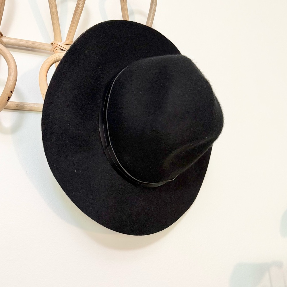Ecote Black Felted Wool Wide Brim Hat - Picture 5 of 10